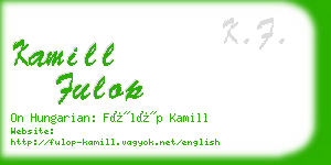 kamill fulop business card